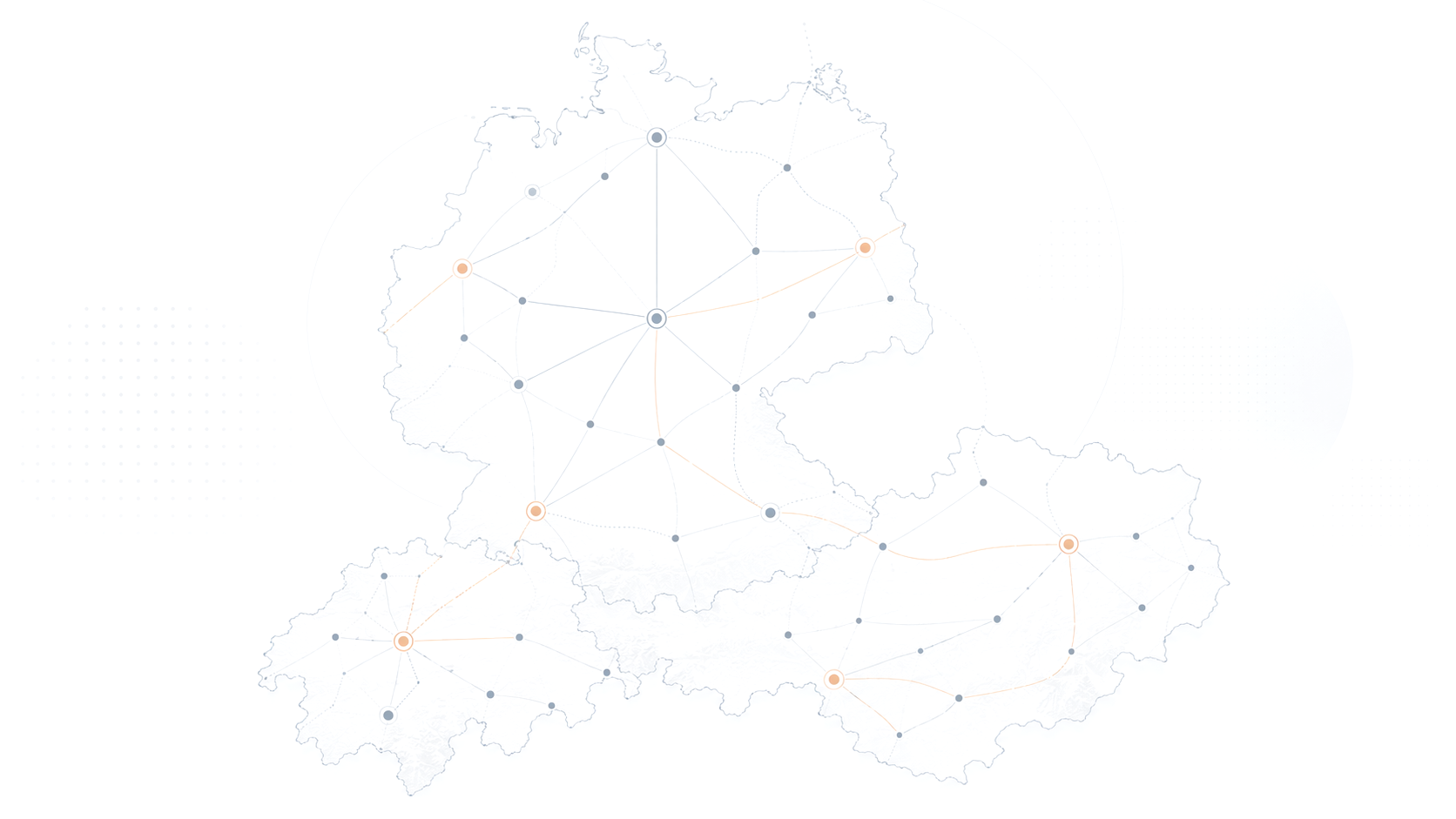 Network map of Germany, Austria and Switzerland